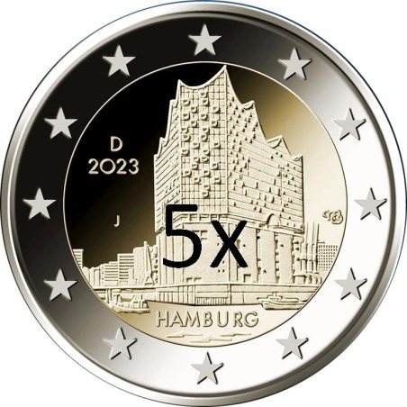 euroerme érme 2 Euro Németország 2023 \\"ADFGJ\\" - Hamburg (UNC)