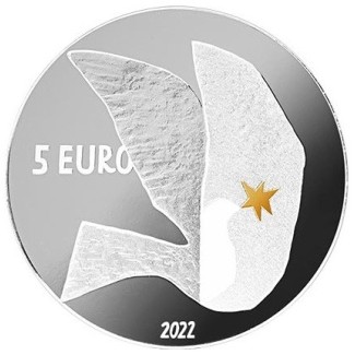 euroerme érme 5 Euro Lettország 2022 - Békét Ukrajnának (Proof)