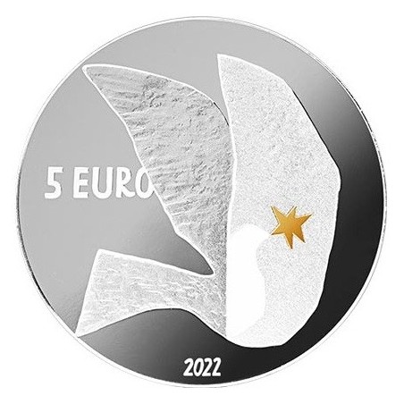 Euromince mince 5 Euro Lotyšsko 2022 - Mier Ukrajine (Proof)