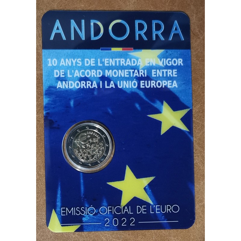 Euromince mince 2 Euro Andorra 2022 - 10. výročie nadobudnutia plat...