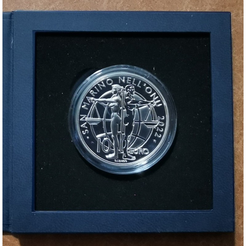 euroerme érme 10 Euro San Marino 2022 - 30 éve az ENSZ-ben (Proof)