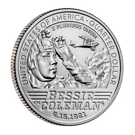 Euromince mince 25 cent USA 2023 Bessie Coleman \\"P\\" (UNC)