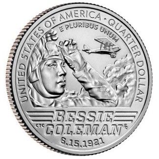 25 cent USA 2023 Bessie Coleman "D" (UNC)