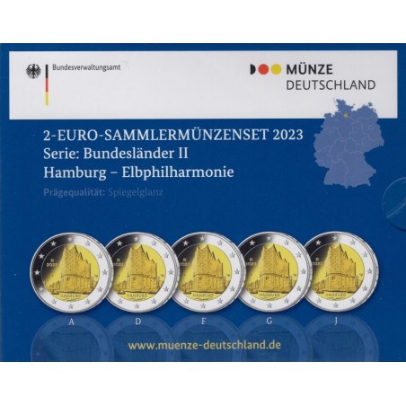 eurocoin eurocoins 2 Euro Germany 2023 \\"ADFGJ\\" - Hamburg (Proof)
