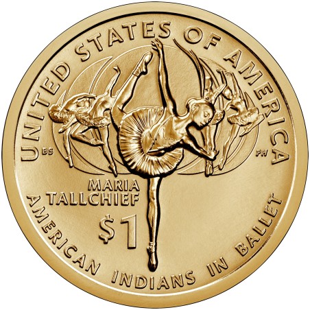 Euromince mince 1 dollar USA 2023 Maria Tallchief \\"P\\" (UNC)