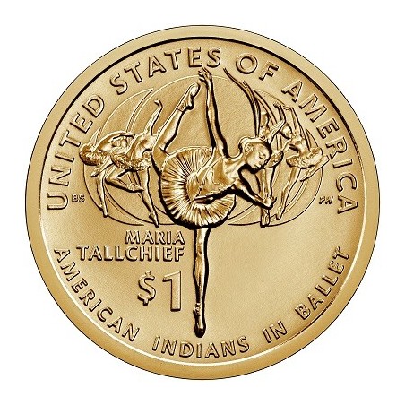 Euromince mince 1 dollar USA 2023 Maria Tallchief \\"D\\" (UNC)