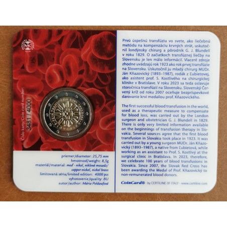 Euromince mince 2 Euro Slovensko 2023 - Prvá transfúzia krvi na Slo...