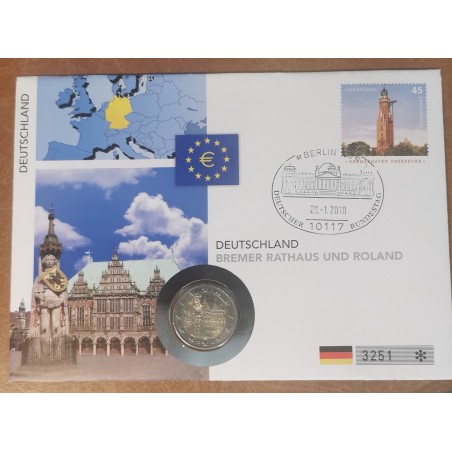Euromince mince 2 Euro Nemecko 2010 \\"A\\" Bremen: Brémska radnica...