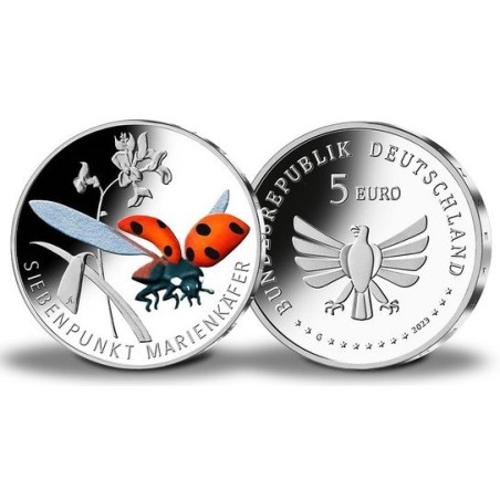 eurocoin eurocoins 5 Euro Germany 2023 \\"A\\" Ladybug (UNC)