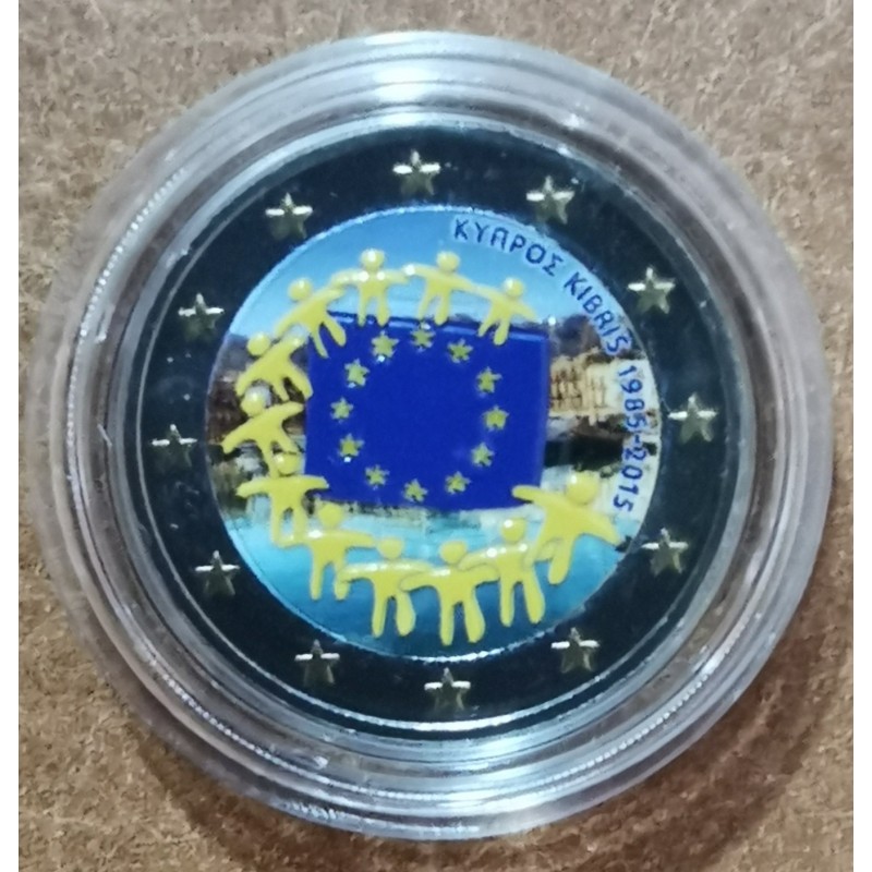 eurocoin eurocoins 2 Euro Cyprus 2015 - 30 years of European flag I...