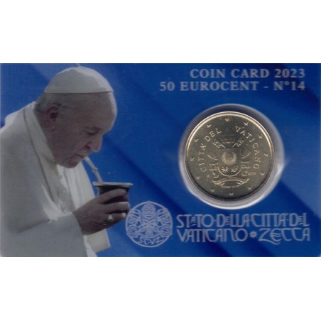eurocoin eurocoins 50 cent Vatican 2023 official coin card No. 14 (BU)