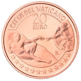 euroerme érme 20 Euro Vatikán 2023 - Ádám teremtése (UNC)