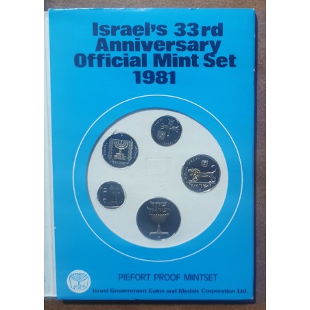 Euromince mince Izrael 5 mincí 1981 (Proof)