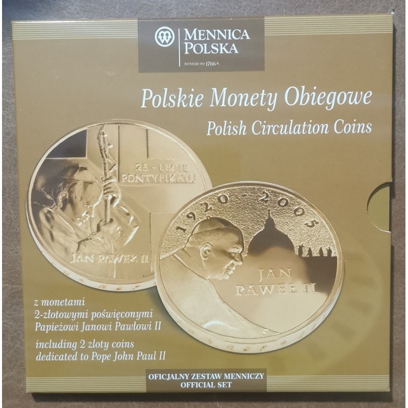 euroerme érme Lengyelország 11 érme 1995-2007 JP II. (UNC)