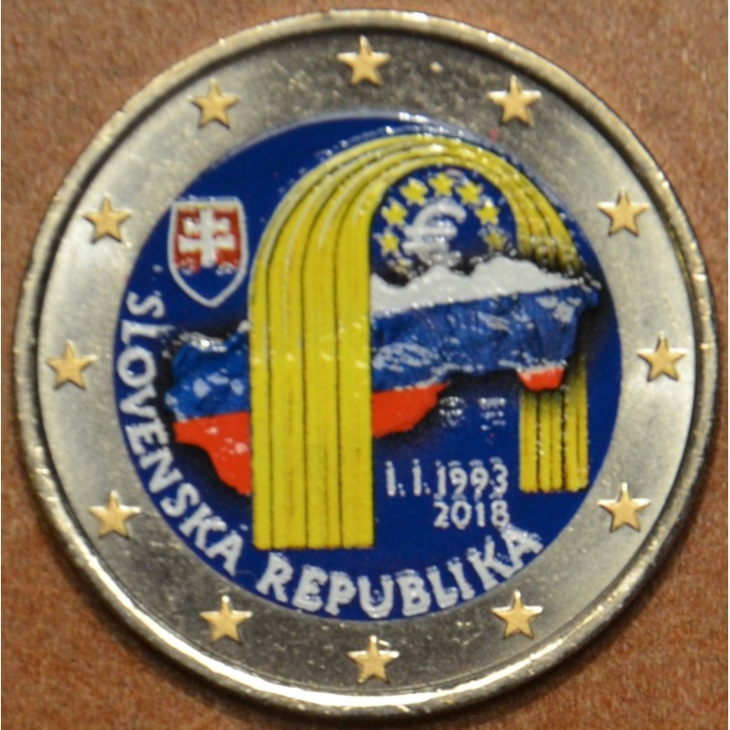 2 Euro Slovakia 2018 - 25 year of Slovak Republic III. (colored UNC)