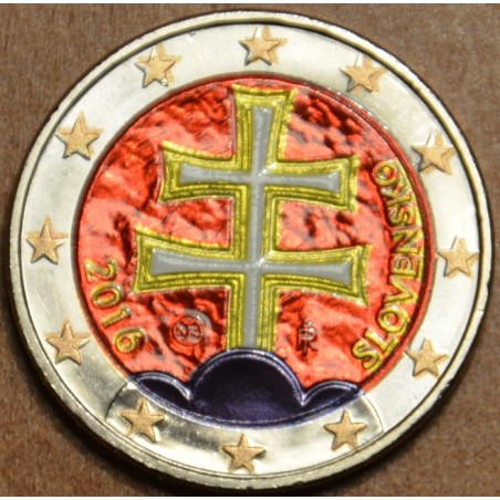 eurocoin eurocoins 2 Euro Slovakia 2016 metallic effect (colored UNC)