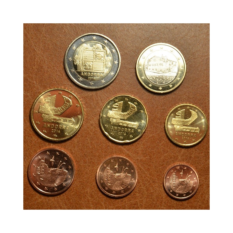 Set of 8 Euro coins Andorra 2014 (UNC)