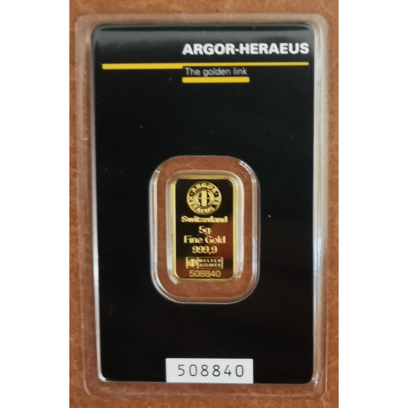 Gold bar Heraeus 5 g (Au999.9)