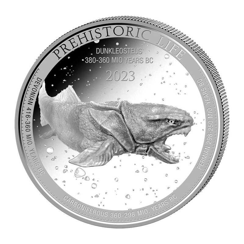 euroerme érme 20 frank Kongo 2023 - Dunkleosteus (1 oz. Ag)