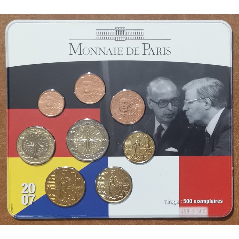 euroerme érme Franciaország 2007 - 8 részes forgalmi sor Helmut Sch...