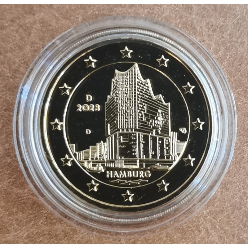 eurocoin eurocoins 2 Euro Germany 2023 - Hamburg (gold plated UNC)