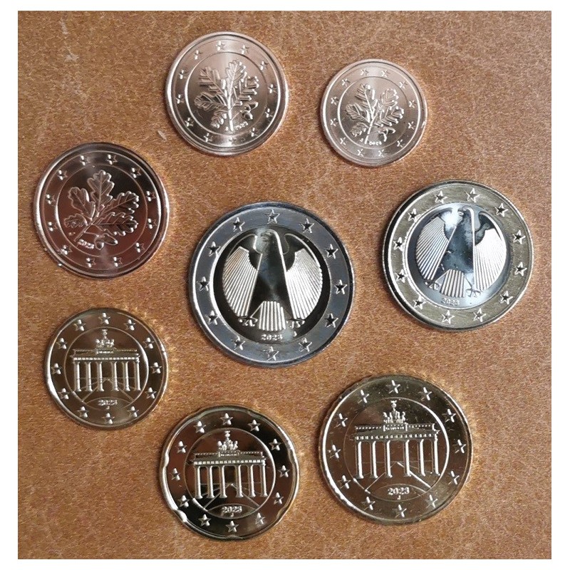 eurocoin eurocoins Germany 2023 \\"J\\" set of 8 coins (UNC)