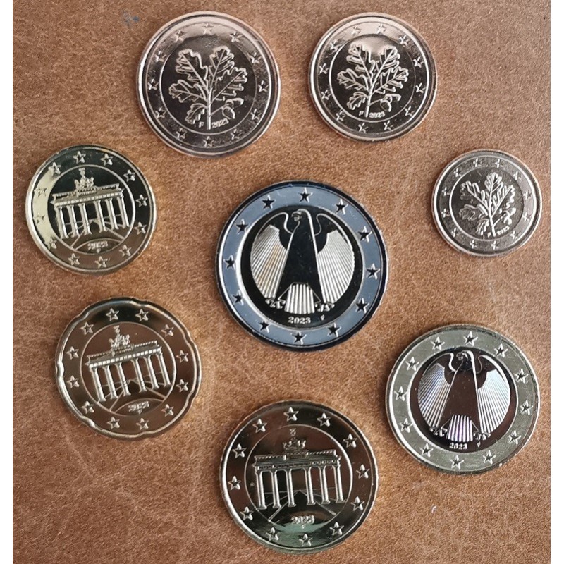 eurocoin eurocoins Germany 2023 \\"F\\" set of 8 coins (UNC)