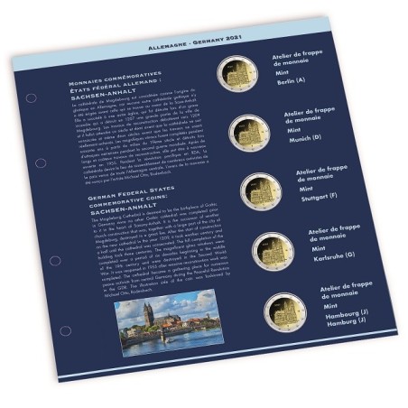 Euromince mince 2 Euro 2021 listy do albumu Leuchtturm NUMIS (angli...