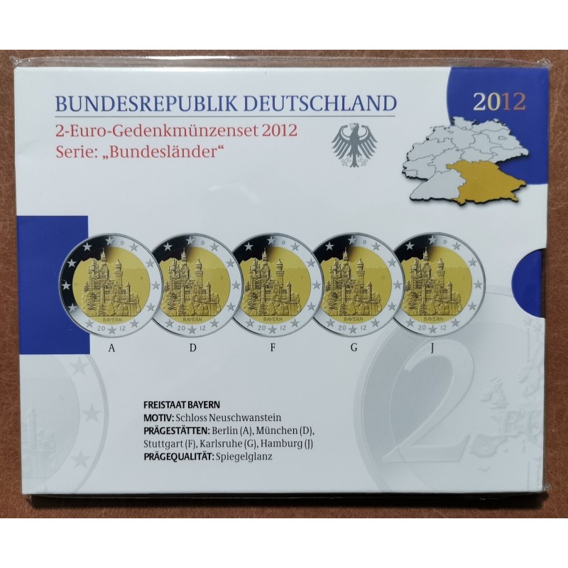 eurocoin eurocoins 2 Euro Germany 2012 - Bayern: Neuschwanstein (Pr...