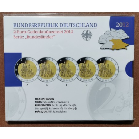 eurocoin eurocoins 2 Euro Germany 2012 - Bayern: Neuschwanstein (Pr...