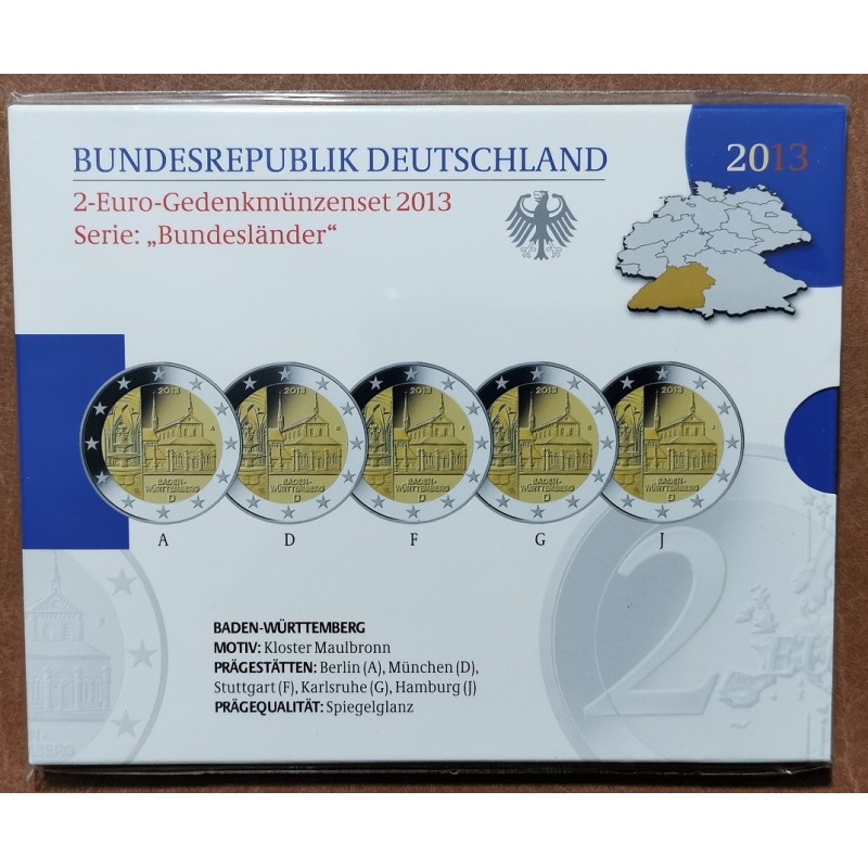 Euromince mince 2 Euro Nemecko 2013 - Baden-Württemberg: Kloster Ma...