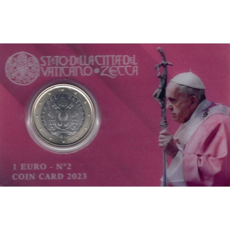 Euromince mince 1 Euro Vatikán 2023 - karta č. 2 (BU)
