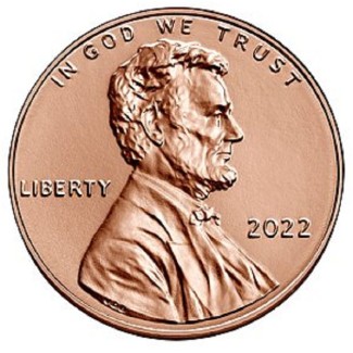 euroerme érme 1 cent USA 2022 \\"P\\" Lincoln Shield (UNC)