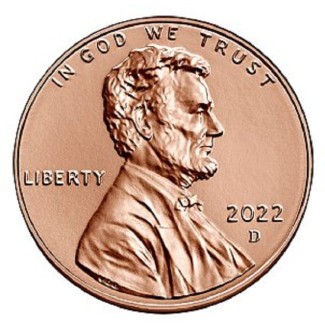 euroerme érme 1 cent USA 2022 \\"D\\" Lincoln Shield (UNC)