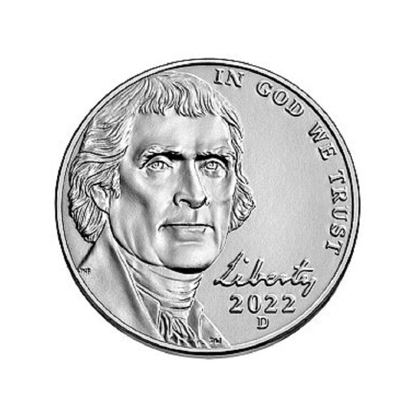 Euromince mince 5 cent USA 2022 \\"D\\" Jefferson Nickels (UNC)