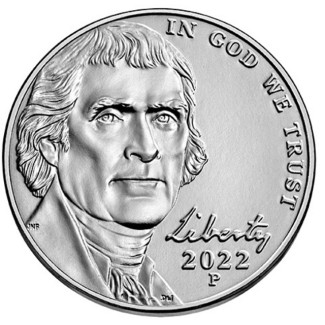 Euromince mince 5 cent USA 2022 \\"P\\" Jefferson Nickels (UNC)