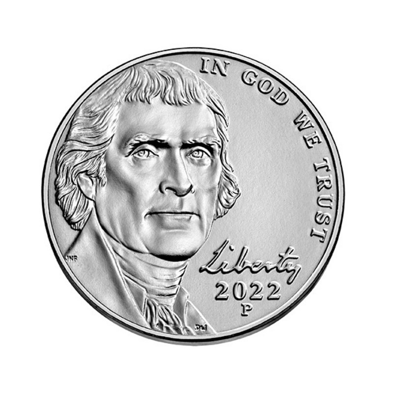 Euromince mince 5 cent USA 2022 \\"P\\" Jefferson Nickels (UNC)