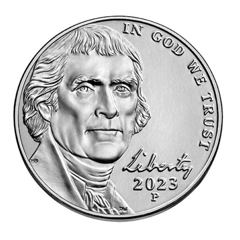 euroerme érme 5 cent USA 2023 \\"P\\" Jefferson Nickels (UNC)