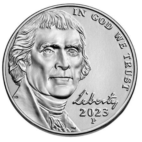 euroerme érme 5 cent USA 2023 \\"P\\" Jefferson Nickels (UNC)