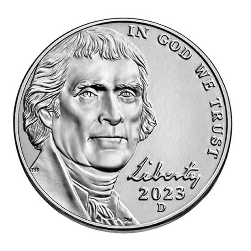 Euromince mince 5 cent USA 2023 \\"D\\" Jefferson Nickels (UNC)
