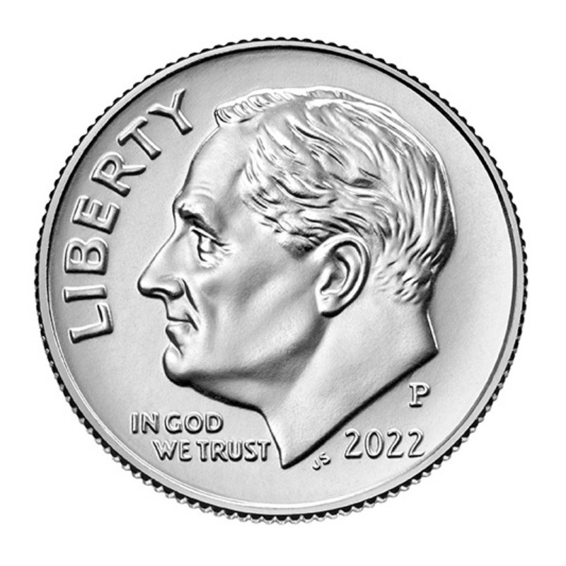 eurocoin eurocoins 10 cent USA 2022 \\"P\\" Roosevelt Dimes (UNC)