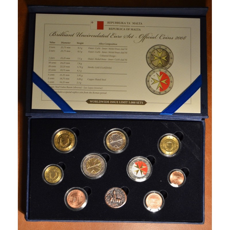 eurocoin eurocoins Set of 9 coins Malta 2008 (UNC)
