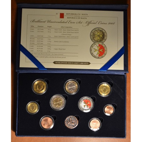 Euromince mince Sada 9 mincí Malta 2008 (UNC)
