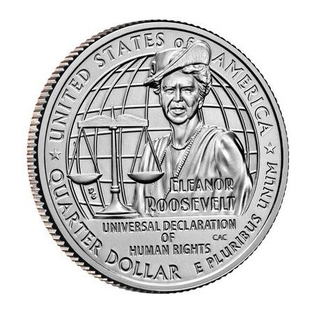 eurocoin eurocoins 25 cent USA 2023 Eleanor Roosevelt \\"P\\" (UNC)