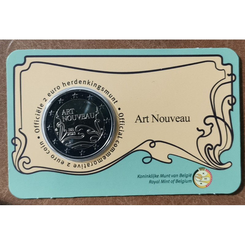 Euromince mince 2 Euro Belgicko 2023 - Art Nouveau (BU s holandským...