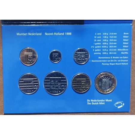 eurocoin eurocoins Netherlands 6 coins 1998 with token (BU)