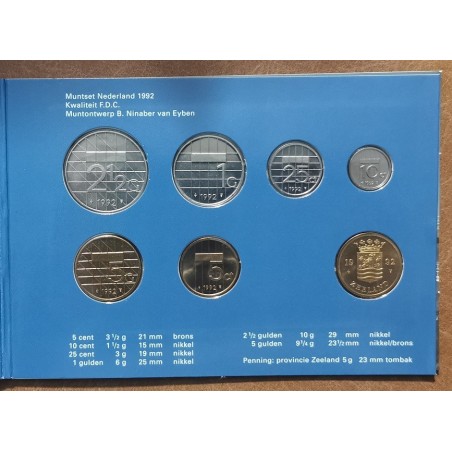 eurocoin eurocoins Netherlands 6 coins 1992 with token (BU)