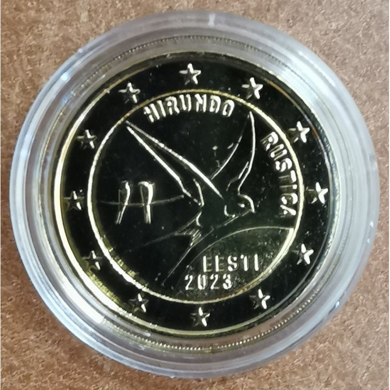Euromince mince 2 Euro Estónsko 2023 - Lastovička (pozlátená UNC)