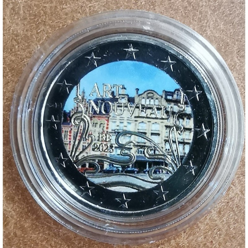 Euromince mince 2 Euro Belgicko 2023 - Art Nouveau (farebná UNC)