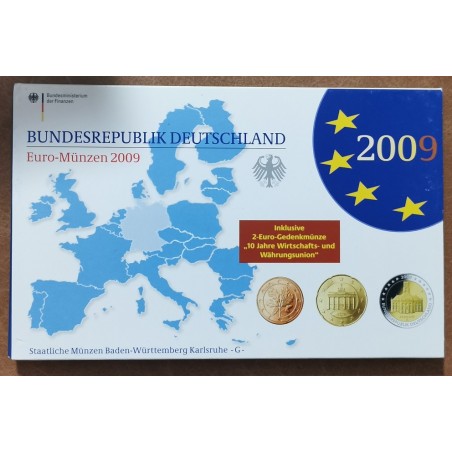 euroerme érme Németország 2009 \\"G\\" - 9 részes forgalmi sor (Proof)